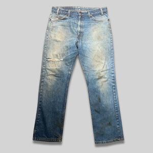 Levi's 509 Straight Fit Denim Jeans Dirty Distressed Light Wash Blue Men 38x32